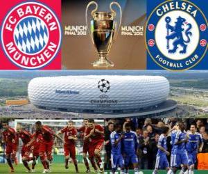 yapboz Bayern Münih Rakip Chelsea FC. Finali UEFA Şampiyonlar Ligi 2011-2012. Allianz Arena, Münih, Almanya